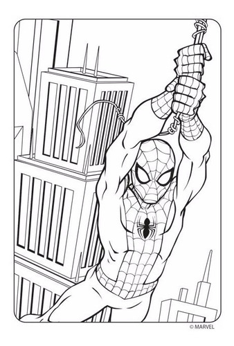 Imagem 5 de 5 de Folhas Para Colorir Mini Homem Aranha Com Giz De Cera