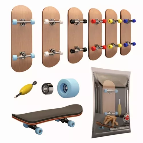 Fingerboard Skate Dedo Profissional De Madeira Com Rolamento