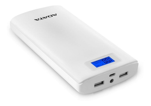 Imagen 3 de 5 de Power Bank Portatil Usb P20000d Blanco Linterna Led Adata