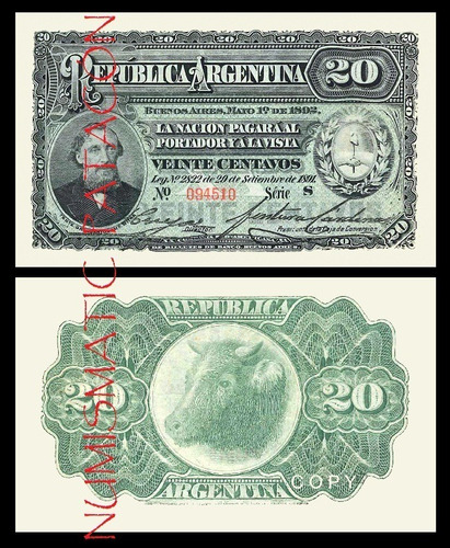 Billete 20 Centavos Caja Conversión 1892 - Copia 215