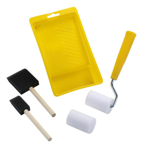 Kit De Rodillo De Pintura Y Pinceles De Esponja 2 Pulgadas