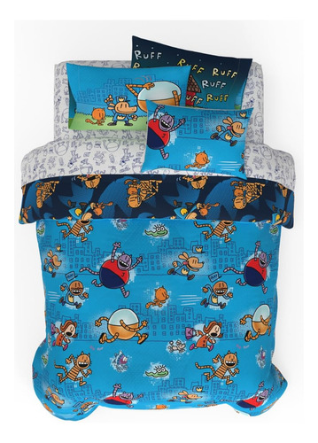 Juego De Ropa De Cama Franco Dog Man 7 Piezas Microfibra