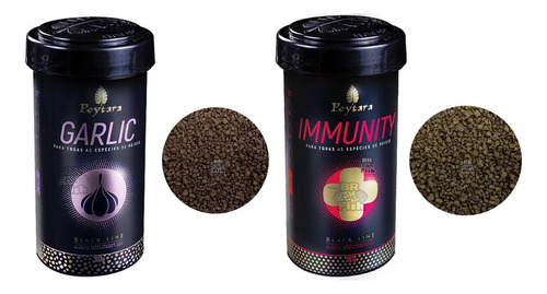 Kit 2 Ração Poytara Garlic E Immunity Black Line Peixes 90g