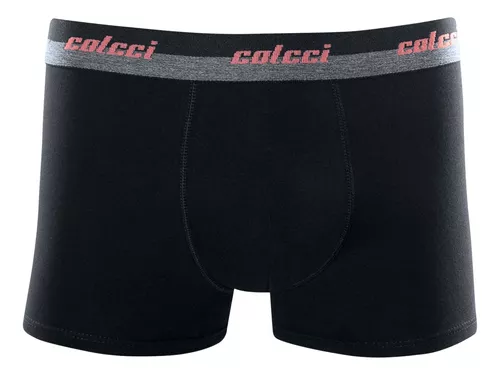 Kit 3 Cueca Boxer Lisa Cotton Algodão Box Underwear Premium Cuecas -  Preto+Cinza
