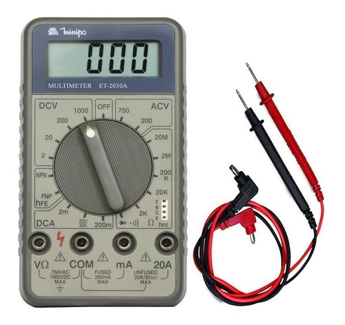 Multímetro Digital 750/1000v Ac/dc Cat Ii Et-2030a Minipa