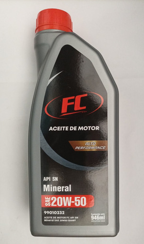 Aceite Mineral 20w50 Multigrado 947ml Fc