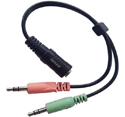 Imagen 1 de 1 de Cable Adaptador Audio 2 Miniplug Macho 3.5mm/1 Hembra 3.5mm