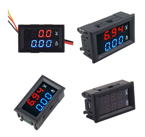 Imagen 4 de 10 de Amperimetro Digital Led Y Voltimetro Azul Con Rojo