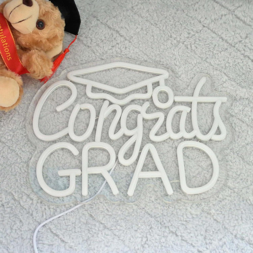 Señal De Neón Led Felicidades Grad 2025 32x25 Cm Dimmable