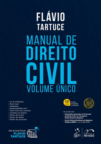 Livro Manual De Direito Civil Volume Único, 13ª Edição 2023