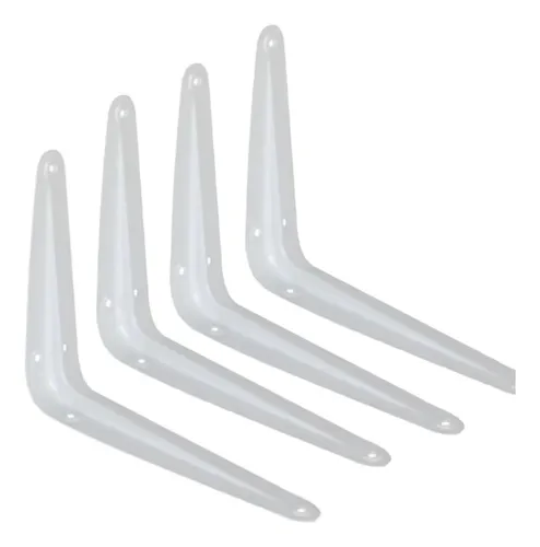 comprar 4 Escuadras Repisas Metálicas Blancas Para Estante 8x10cm