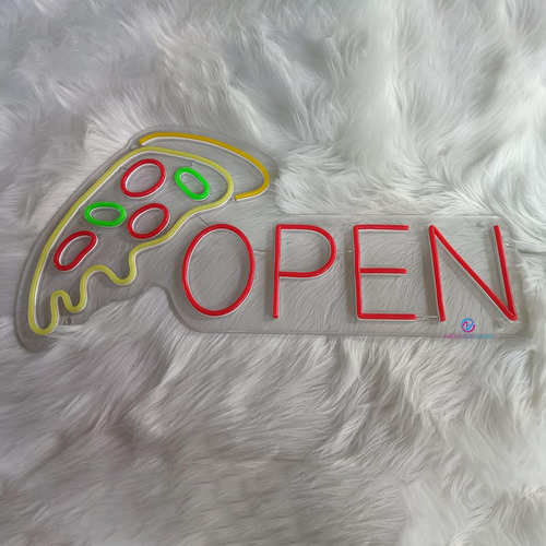 Neon Pizza Sign Led Abrir Lect Seños Abiertos Para Los Diras
