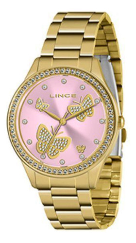 Relógio Feminino Lince Lrgj145l R1kx Dourado Rose