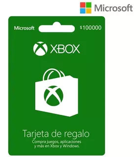 Tarjeta Regalo Xbox $100.000 Región Colombia