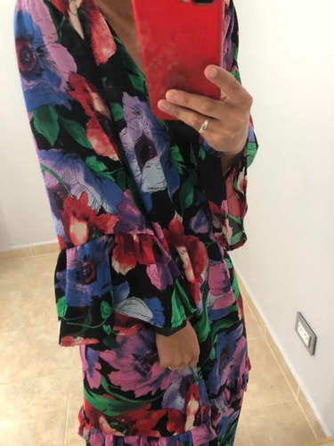 Vestido Floreado Corto Hay Talle Xl Noche Fiesta Elegante