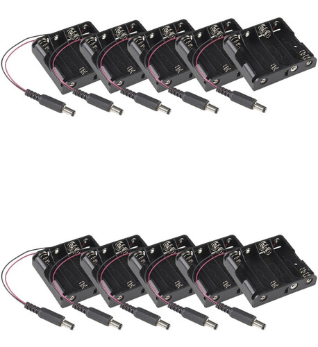 Kit 10 - Suporte Porta 4 Pilhas Aa Com Plug P4 Para Arduino