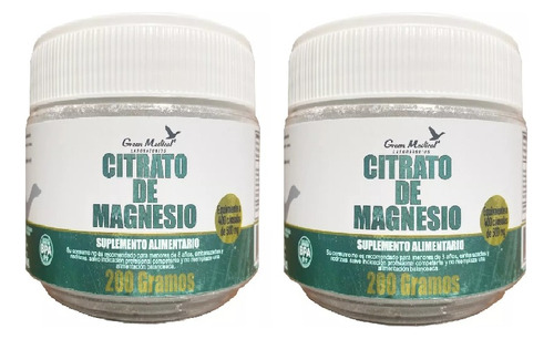 Pack 2 Citrato De Magnesio En Polvo (200g C/u) Gm. Agronewen