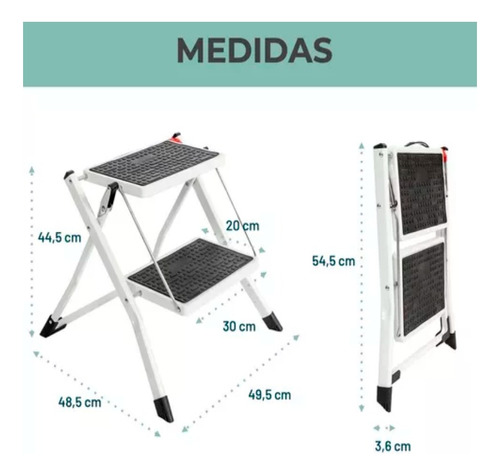 Escalera Multiuso Plegable 2 Peldaños