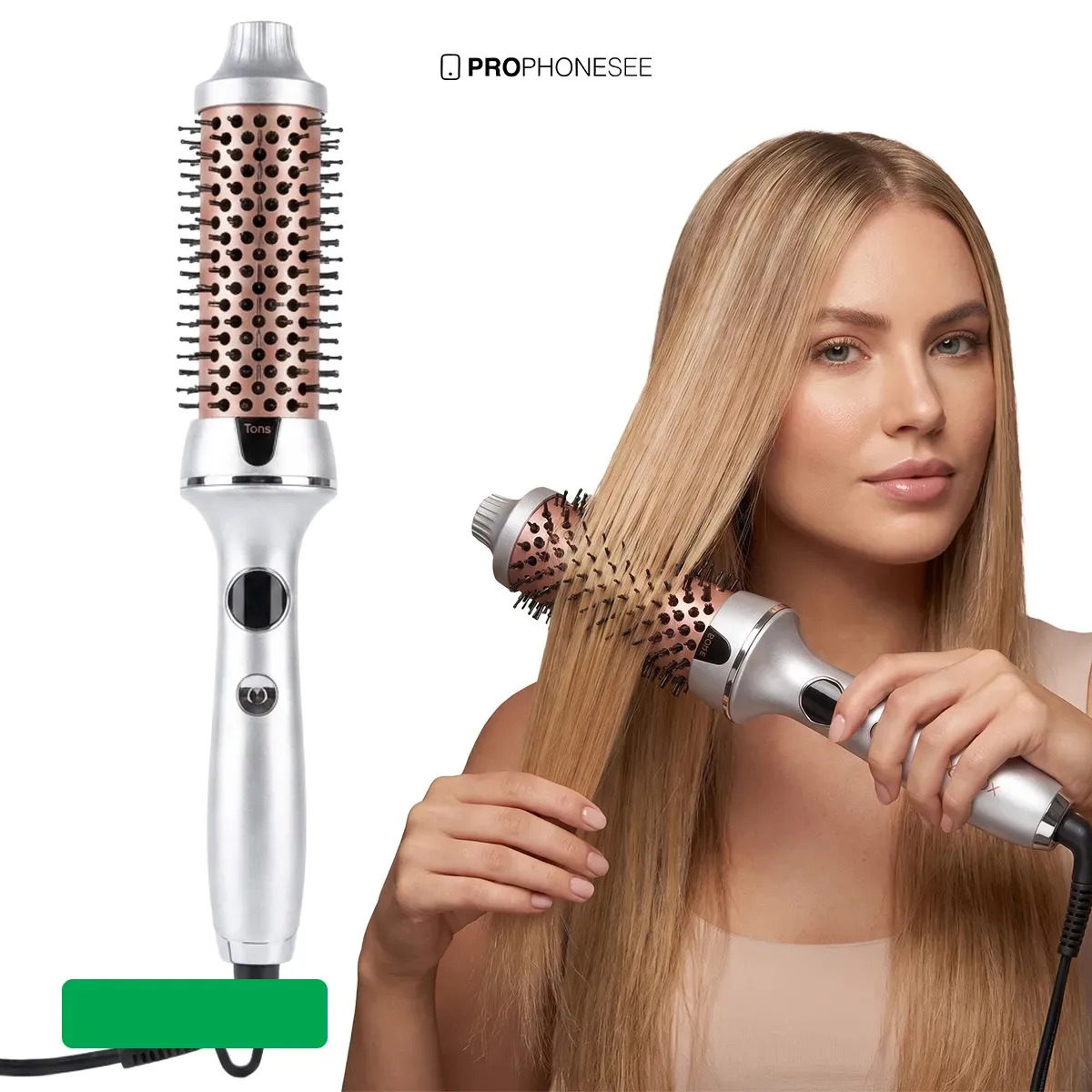 Escova Modeladora Elétrica Profissional Secadora E Alisadora Com Ions Negativos Anti Frizz Em Cerâmica Que Seca Alisa Modela Cabelo Ondulado E Liso Cabo Rotativo Bivolt Display Temperatura Ajustável