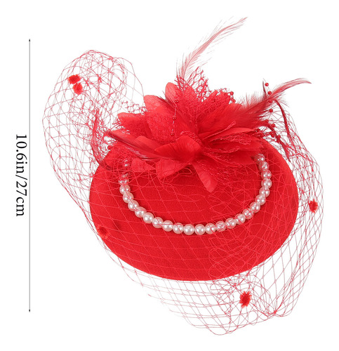1 Juego De Guantes Fascinator Hat, Velo, Malla, Diadema Y Pe