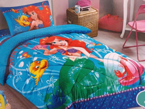 Cobertor Con Chiporro Disney La Sirenita + 1 Funda 