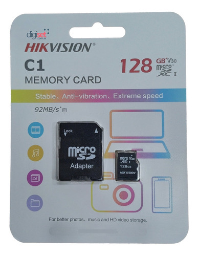  Tarjeta De Memoria Micro Sd Hikvision De 128 Gb C1 92 Mb/s