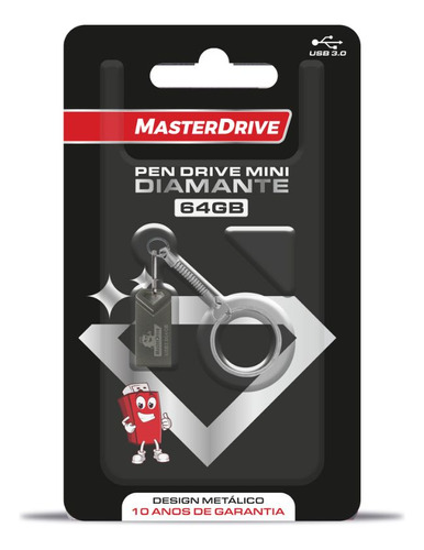 Mini Pendrive 64gb Usb 3.0 Masterdrive Diamante Original