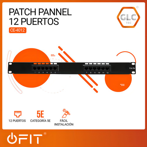 Patchera Patch Panel De 24 Puertos Glc Cat 5e Rj45