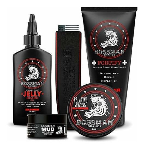 Bossman Complete Beard Kit - Hecho En Ee. Uu. - Aceite Para 