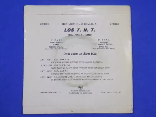 Los T.n.t. Triana Morena Vinilo Ep 45rpm 7pdgs España 1962