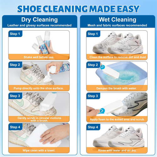 Limpiador De Zapatos Espuma 200 Ml Kit Limpieza Para Blancos