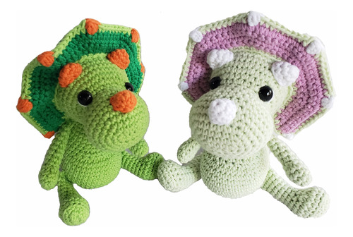 Amigurumi Dinosaurio Triceraptos Tejido Al Crochet