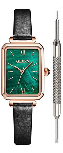 Reloj Mujer Olevs 6624-cuero Cuarzo Pulso Negro Just Watches