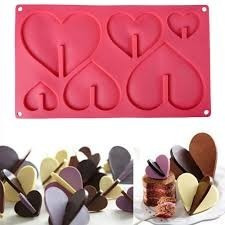 Molde  Silicona, Chocolate, 3d Corazones  Reposteria