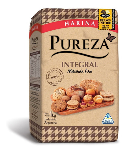 Harina Pureza Integral 1kg. Pack 10 Unidades 