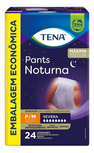 Roupa Intima Tena Pants Noturna Com 24 Unidades