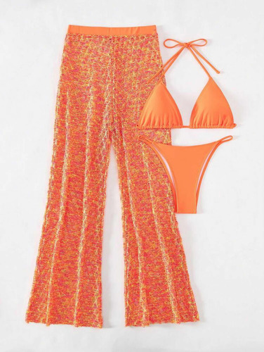 Set Bikini Y Pantalón Para La Playa Conjunto Shein Importado