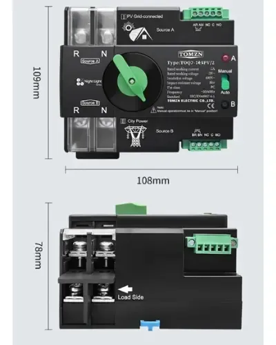 Chave Transferência Automática Ats 2 Polos 110v 100a - Tomzn