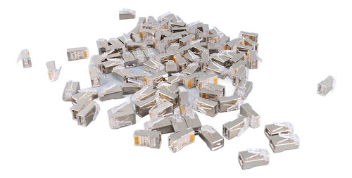 Conector Rj45 End Rj45, 100 Piezas, Cat6, Blindado De Metal,