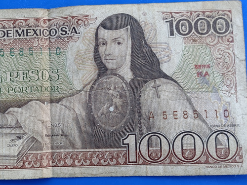 Billete 1000 Pesos Sor Juana Inés De La Cruz 