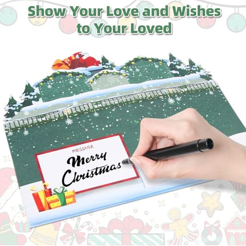 Tarjetas De Felicitación 3d Musicales Con Luces Navideñas Y