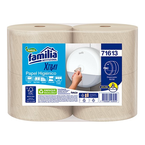 Papel Higiénico Xtra 1 Natural Hd 4 Rll X 200 Mt