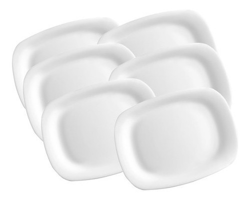 Imagen 2 de 8 de Set X6 Platos Rectangulares 21x28 Vidrio Templado Opal Parma