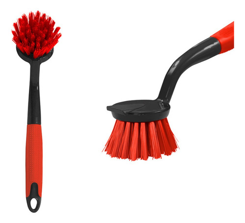 Escova Limpeza Multiuso Redonda Cabo Raspador Powermaid