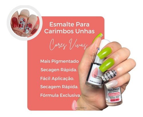 Imagem 9 de 10 de Kits Esmalte Para Carimbo Unhas Grátis Diluidor