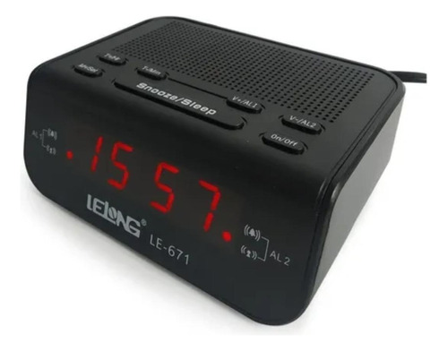 Relógio Despertador Digital Elétrico De Mesa Rádio Am/fm 671