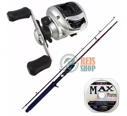 Kit Pesca Carretilha Marine Sports Arena + Vara 25lb + Linha