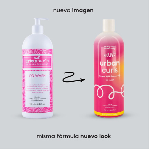 Shampoo Co-wash Para Cabello Rizado Urban Curls Sn Sal 960ml