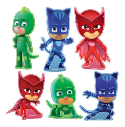Imagem 1 de 1 de Kit Enfeite Eva Impresso Festa Pj Masks - Ref 383014 - Unitá