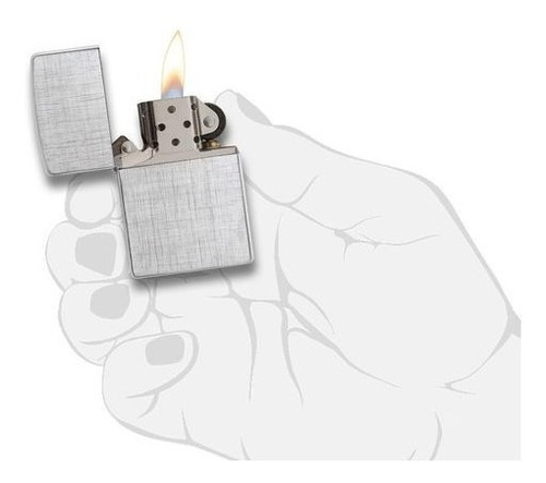 Encendedor Zippo Cromo Cepillado Tipo Tejido - Cod 28181